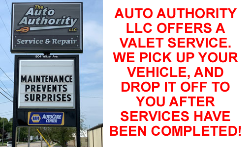 Auto Authority LLC offers a Valet Service. We pick up your vehicle, and drop it off to you after services have been completed!